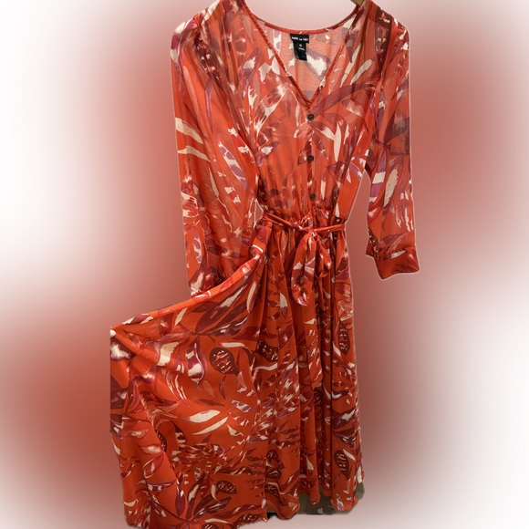 Red long maxi KATE AND LILY dress - Picture 1 of 4